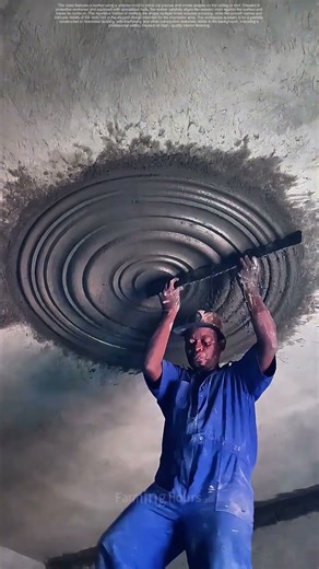 Crafting Ceiling Elegance: Carving Shapes with Wooden Molds for Chandelier Installation