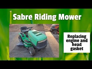 Sabre by John Deere riding mower Briggs single engine swap and replace head gasket