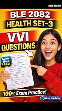 Class 8 BLE Health Set-3 VVI Model Question With Solutions 2082 | BLE Exam 2026 | Mister Students