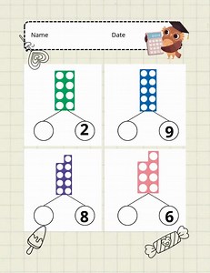 Numicon Number Decomposition Activity for Special Needs Kids | Fill in the Missing Number or Use Stickers - Etsy Australia