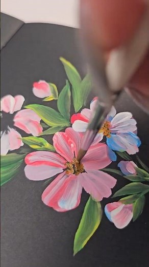 Easy Blossom Painting | Delicate Flowers with Brush Strokes