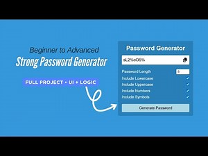 Build a Complete Password Generator in JavaScript | Full Project Tutorial (UI + Logic)