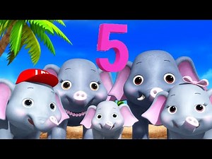 5 Elephants Having A Wash | Nursery Rhymes & Kids Songs - ABCs and 123s