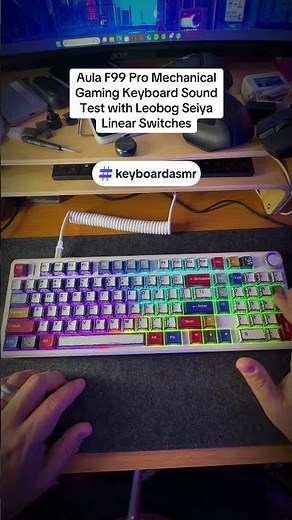 Aula F99 Pro Mechanical Gaming Keyboard Sound Test with Leobog Seiya Linear Switches #tinoreviews