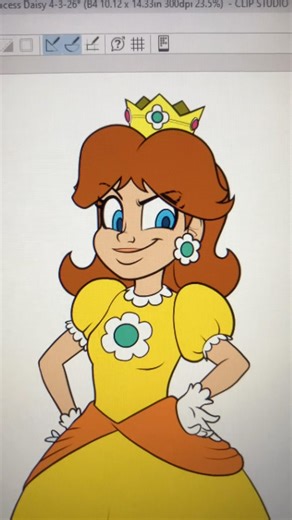 Princess Daisy WIP ⚠️ #art #digitalart #fanart #princessdaisy #daisy #nintendo #drawing #mariobros