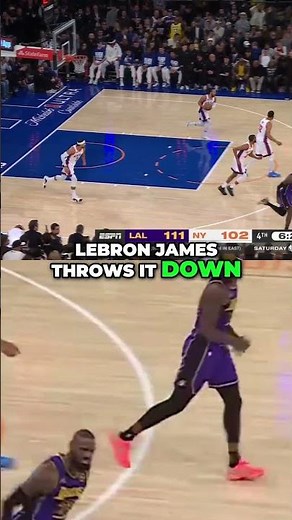 LeBron James DUNK! Lakers vs. Knicks Epic Basketball Battle! #shorts