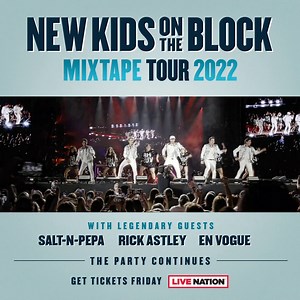 4.8K views · 45 reactions | The party continues! New Kids On The Block's Mixtape Tour 2022 with special guests EnVogue, Rick Astley, Salt N Pepa is coming to Bon Secours Wellness Arena Greenville 7/6/2022, Spectrum Center Charlotte 7/12/2022, and PNC Arena Raleigh Friday 7/22/2022! Tickets on sale Friday 10/8 11a: https://bit.ly/NKOTBtix22 | Live Nation Carolinas | Facebook