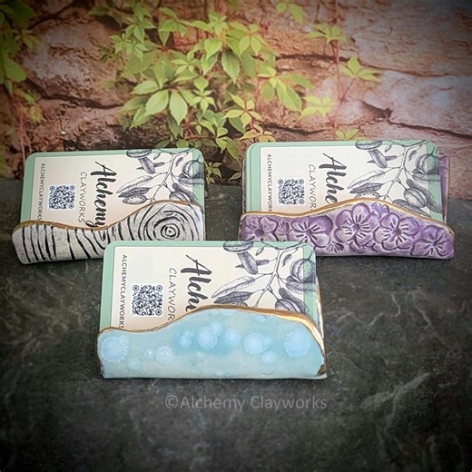 Handmade Ceramic Business Card Holders With 14k Gold - Etsy