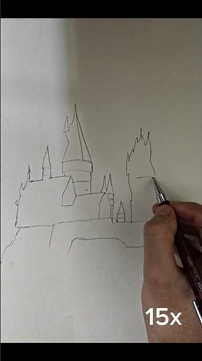 hogwarts drawing rough sketch 🪄 easy way #drawing #harrypotter #hogwarts