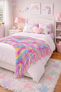 Rainbow Throw Blanket Pastel Rainbow With Fringe, Home Design, Interior Design Home Décor, Interior Designer, Afghan, Light Weight Blanket - Etsy