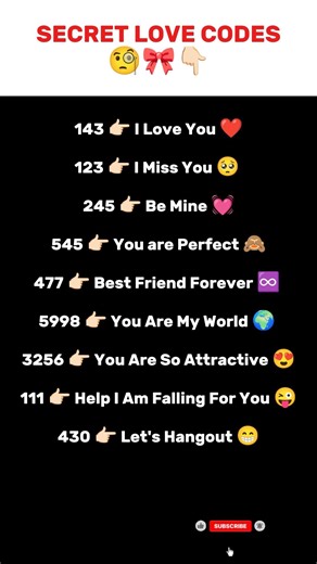 SECRET LOVE CODES 🧐🎀