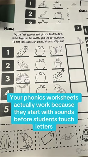 POV: Your phonics worksheets work because they’re built on phonemic awareness—not just letters. Aligned instruction is calmer, clearer, and more effective. #scienceofreading #phonemicawareness #phonicsworksheets #structuredliteracy #earlyliteracy