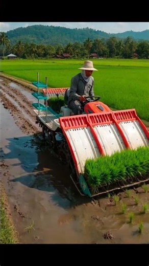 #AI Rice Transplanter 🚜 | Smart Farming in Paddy Fields #farmer #2025