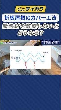 【折板屋根のカバー工法】断熱材を敷設しないとどうなる？ #工場リフォーム #断熱材 #倉庫 #shorts