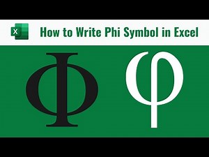 How to Write Phi symbol in Excel