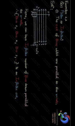 State whether 'The set of lines which are parallel to the x axis' a finite or an infinite set?