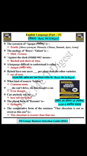 #English_Language [Part- 15] | Bank Digest