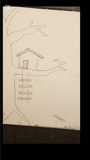 Beautiful Treehouse Drawing | Easy Sketch Art #art #nature #drawing #sketch
