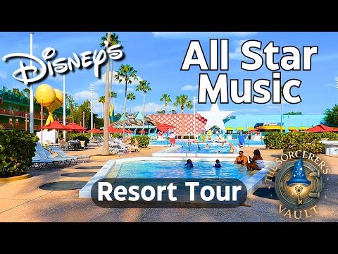 A Full Walking Tour of Disney’s All-Star Music Resort | Themed Sections, Pools & Dining