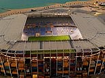 Football stadium built from shipping containers in Doha for FIFA 22