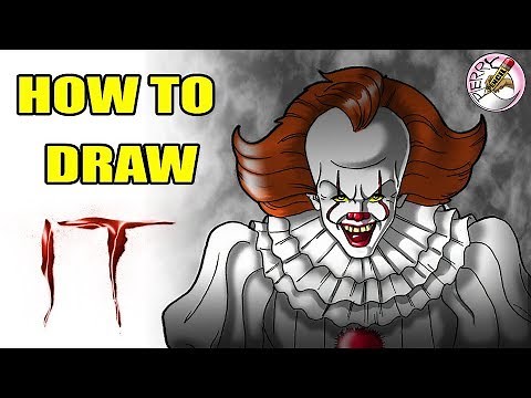 How to draw Pennywise the clown (IT the clown) step-by-step narrated drawing tutorial