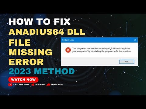 anadius dll How to Fix anadius dll Files Missing Error In Windows 10/8/7 (100% Works) 2023