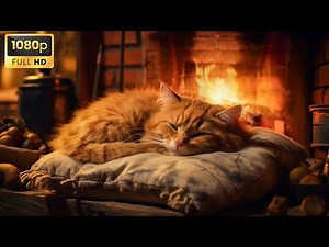 Dreamy Sleepscape: Instant Relaxation with Cat Purr and Fireplace Sounds🌙🔥Deep Sleep,No More Insomia
