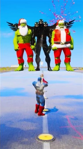 Random Superheroes VS Giant God Venom & Giant Hulk Brothers #gta #shorts