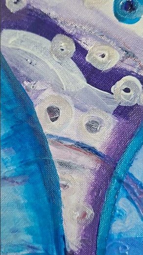 Blue and Violet Nautilus Shell Painting, Sea Spiral Ocean Artwork, 70×50 cm (27.6×19.7 in) #painting