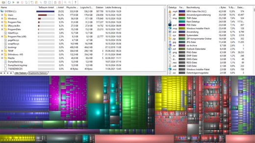 Speicherfresser finden: WinDirStat hat einen besonderen Trick