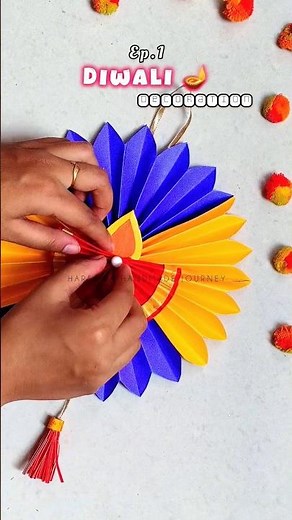 🌸Day-1 Diwali Decoration series💗| Paper Diya Wall hanging 🪔🌟 #diy #craft #diwali #diwalispecial