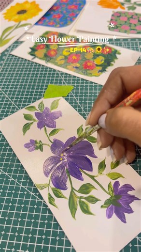 Easy flower making tutorial 🪻✨ #arttutorial #art #floraart #easyflower