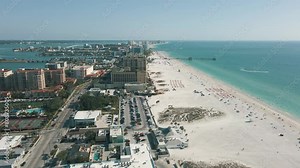 Drone footage reveal of Clearwater Beach Florida