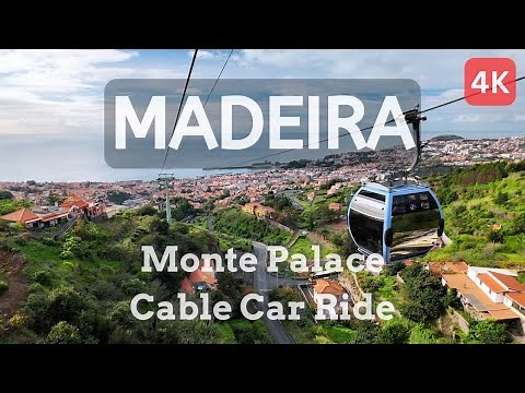 🚡Soaring Above Madeira's Breathtaking Landscape in a Cable Car Ride from Monte Palace, Funchal, 4K