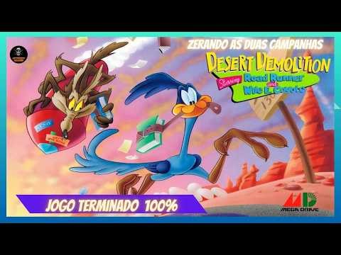 DESERT DEMOLITION MEGADRIVE LONGPLAY - JOGO TERMINADO COM PAPA LEGUAS E COYOTE - 1CC