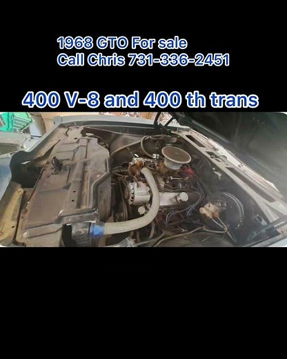 1968 GTO For Sale 400 v-8 and 400TH auto . Runs Strong! call Chris 731-336-2451 #gto #musclecar
