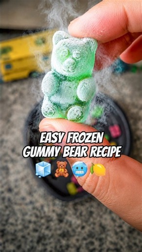 Easy recipe: Frozen Gummy Bear Experiment 🧸 🥶 #short #asmr #dessert #delicious