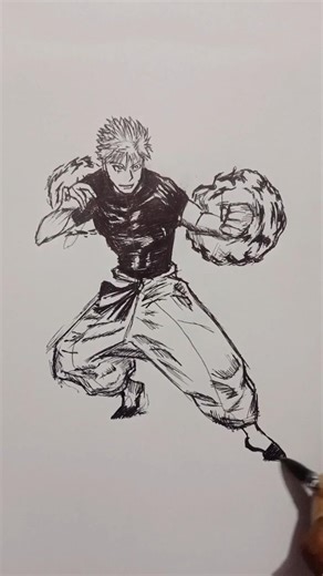 speed drawing stickman jujutsu kaisen | gojo 🙄 #shorts #anime #drawing