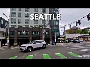 Seattle Downtown Drive 4K | Cloudy Afternoon via 1st Ave, Queen Anne & Roy St