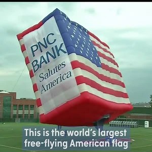 9.1K views · 265 reactions | Happy Flag Day! We're celebrating by showing off the world's largest free-flying American flag, which flew today in Hoboken!  | ABC7NY | Facebook