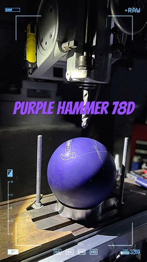 2 Handed Bowling - Drilling the new Purple Hammer 78D #bowlerssupply #hammerbowling #bowling