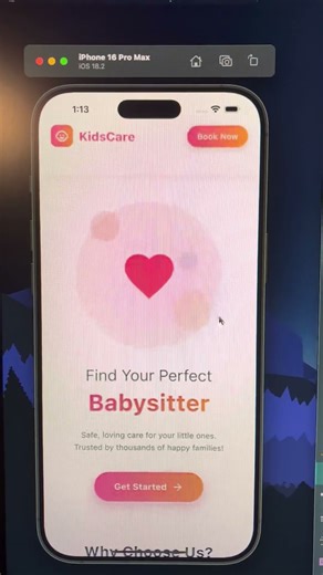 26/60 Flutter Morden Ui Challenge | BabySitting App 💻✨