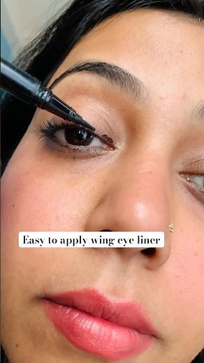 Easy to apply wing eye liner #wingedeyeliner #wingeyelinertutorial #wingeyelinerhack #eyeliner