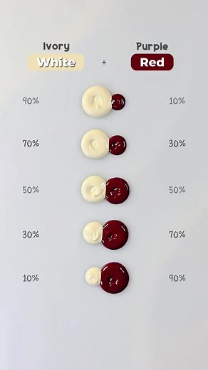 193K views · 966 reactions | Ivory White + Purple Red Color Mixing Shades  . . . . #colormixing #paintmixing #art #colors #artvideo #foryou #painting #satisfying | Color Mixing Zone | Facebook