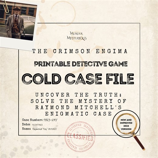 Printable Murder Mystery Cold Case File | Cold Case File Games | Murdery Mystery | Unsolved Case Files | Date Night Game - Etsy