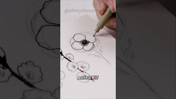 How to Illustrate a Perfectly Imperfect Flower #short