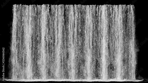 waterfall texture seamless loop, 4k, isolated on black with alpha and separate foam layer