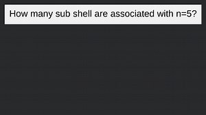 How many sub shell are associated with n=5?... | Filo