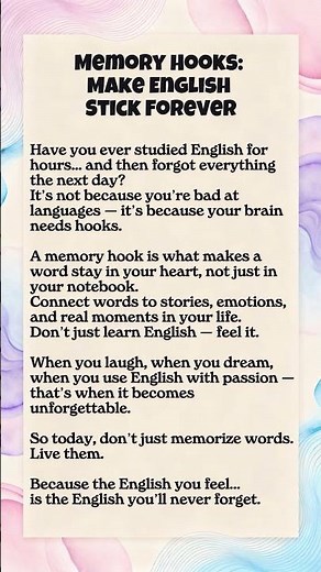 The Secret to Remembering English Forever | Memory Hooks Explained
