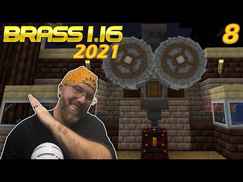 Lets Play Brass 1.16 EP 8 - Create Mod Crushing Wheel! Create Mod Encased Fan Ore Washing!